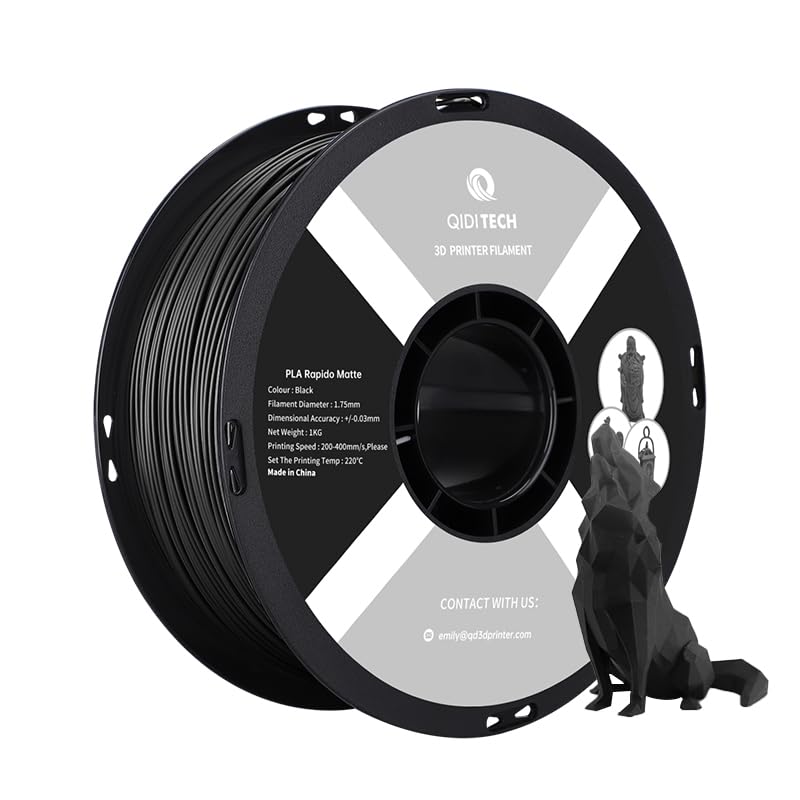 QIDI TECH Matte PLA Rapido Filament 1.75mm, PLA Matte 3D Drucker Filament 1kg Spule (2.2lbs), Geeign