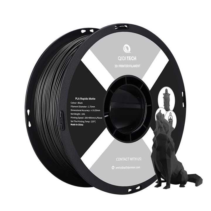 QIDI TECH Matte PLA Rapido Filament 1.75mm, PLA Matte 3D Drucker Filament 1kg Spule (2.2lbs), Geeign