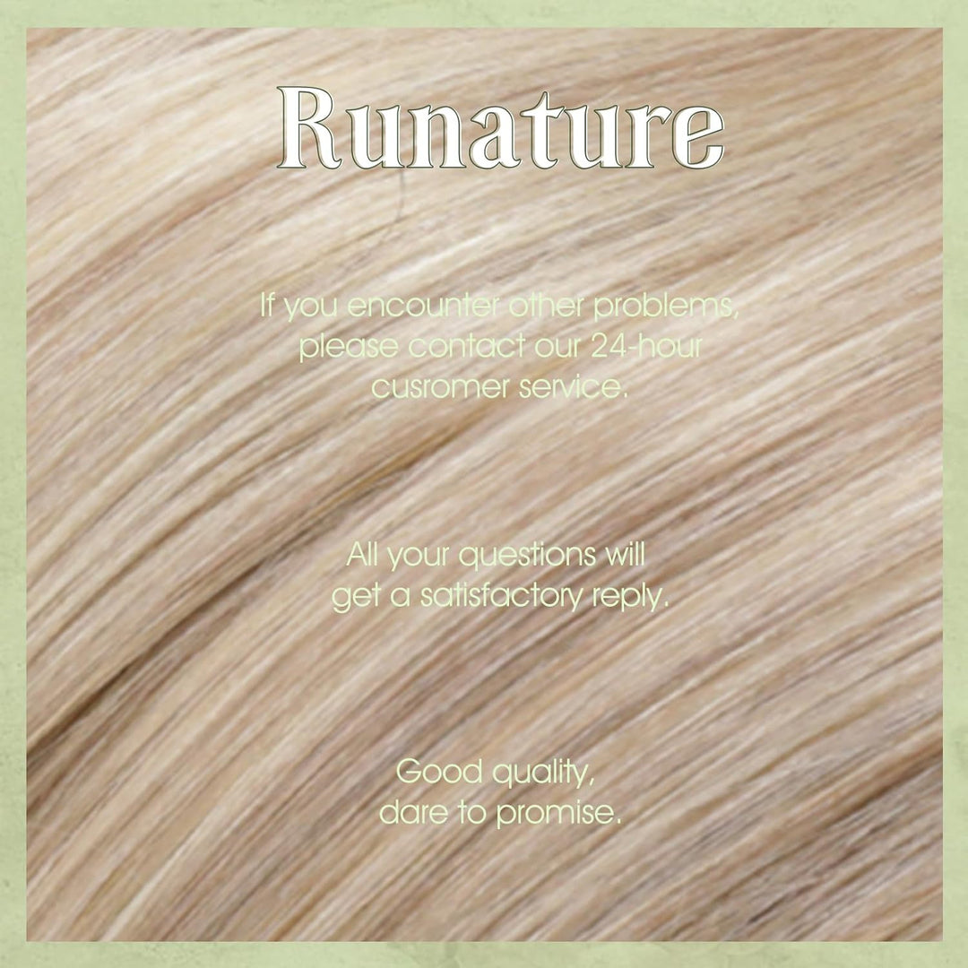 RUNATURE Extensions Echthaar Microring Blond Highlights Lang Echte Haare 40cm Haarverlängerung 50s A