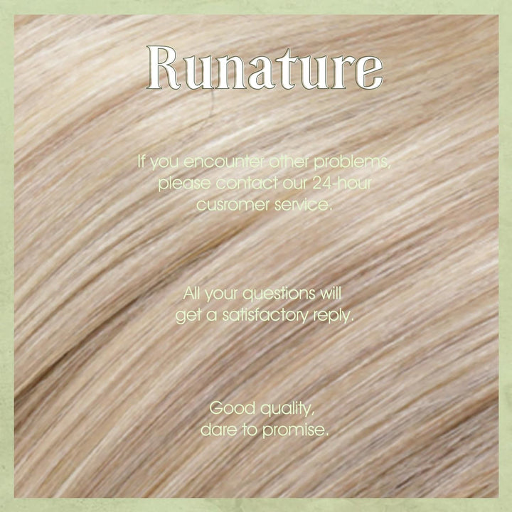 RUNATURE Extensions Echthaar Microring Blond Highlights Lang Echte Haare 40cm Haarverlängerung 50s A