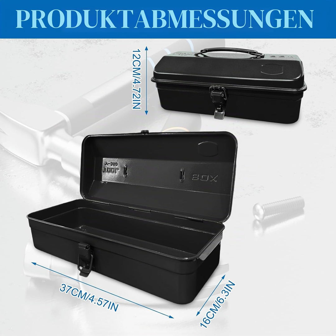 Mehrzweck-Werkzeugkiste mit Schlossschnalle, 37×16×12cm Leer Gross Werkzeugbox, Robust Langlebig Tra