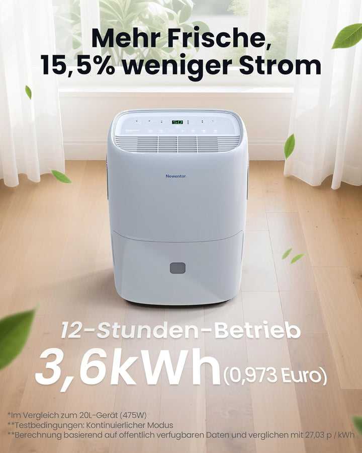 Newentor Luftentfeuchter elektrisch 25L, Entfeuchter elektrisch keller, Raumentfeuchter elektrisch,