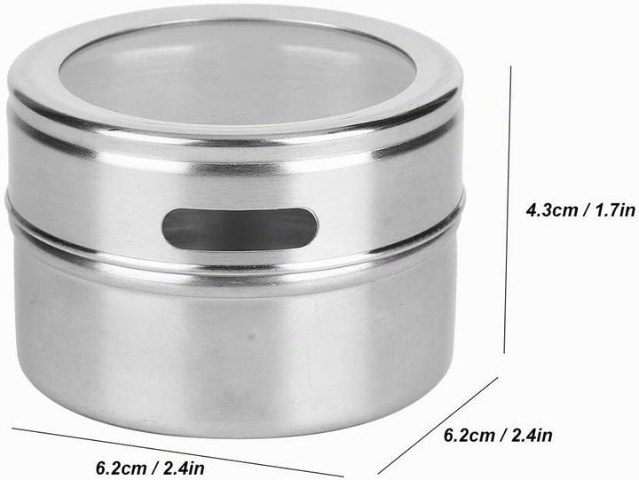 Tissting 3 Stück Gewürzdosen aus Edelstahl, Magnetische Gewürzdosen, Gewürz Topf Edelstahl Gewürzdos