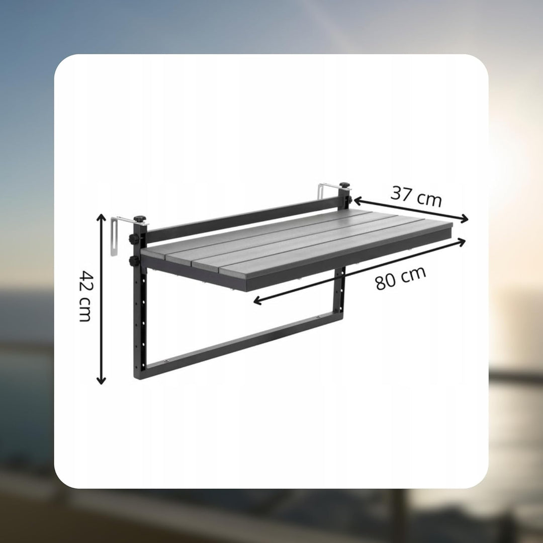 SPRINGOS Höhenverstellbarer Tisch 82,5x40 cm Klappbarer Schreibtisch mit Stahlgestell und Holzoptik
