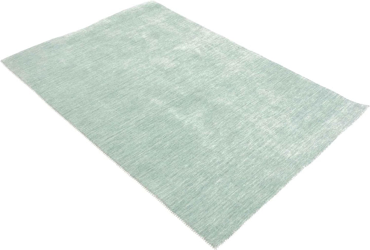 RUG PRINCE Wollteppich Gabbeh Uni 40x60 Handgewebt Türkis Einfarbig Handarbeit Zimmer Türkis 40x60 c