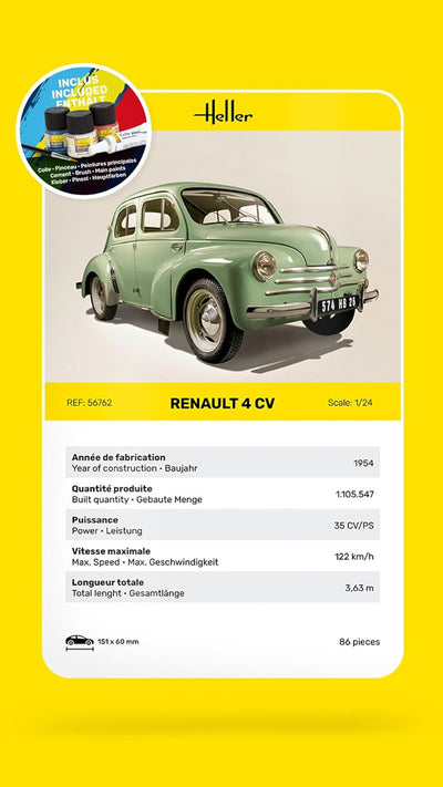 Heller 56762 Renault 4 CV Modellbausatz, grau