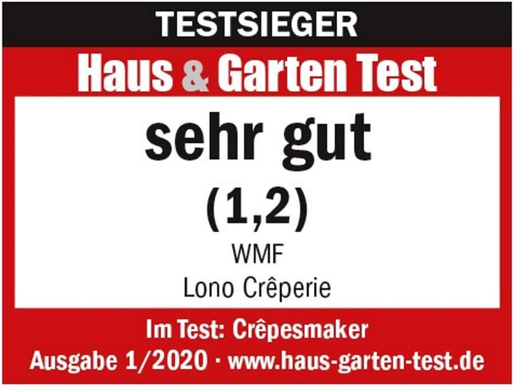 WMF Lono Crepes Maker Creperie mit Wender und Teigverteiler, 1600 W, Ø 33 cm, Crêpes Maker antihaftb