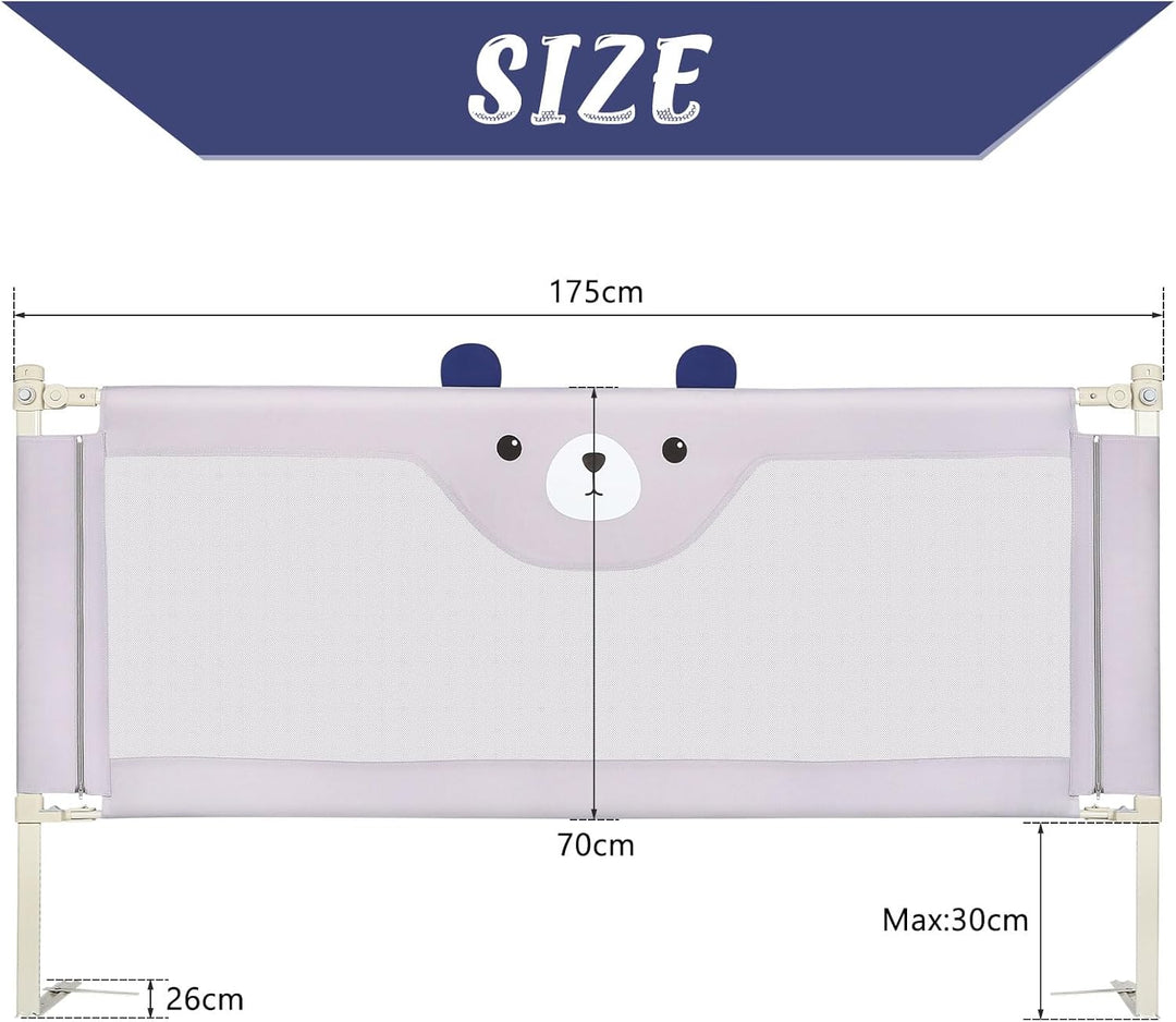 XDAILUYYDS Baby Bettgitter，Vertikaler Hebebettzaun，Kinderbettschutzgitter ，Bettschutzgitter Rausfall