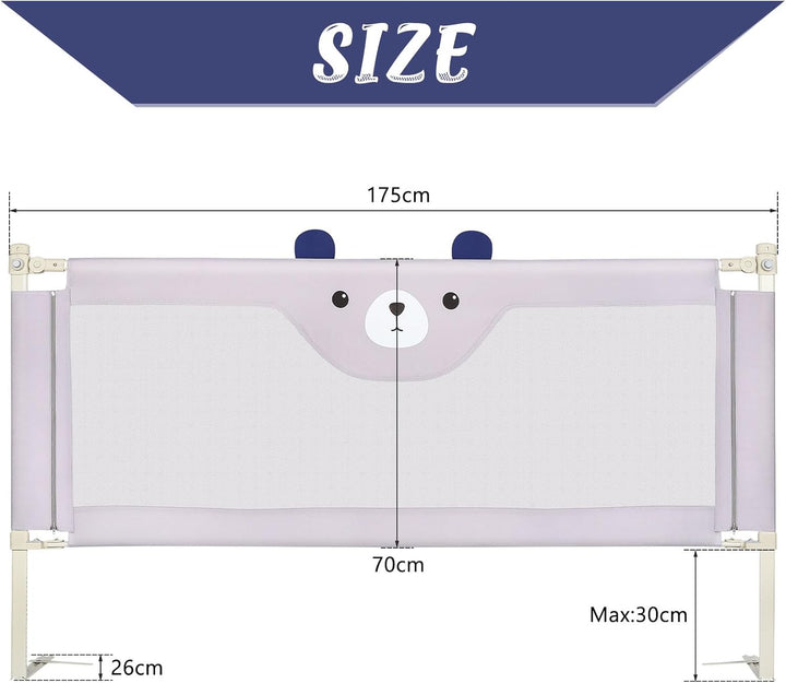 XDAILUYYDS Baby Bettgitter，Vertikaler Hebebettzaun，Kinderbettschutzgitter ，Bettschutzgitter Rausfall