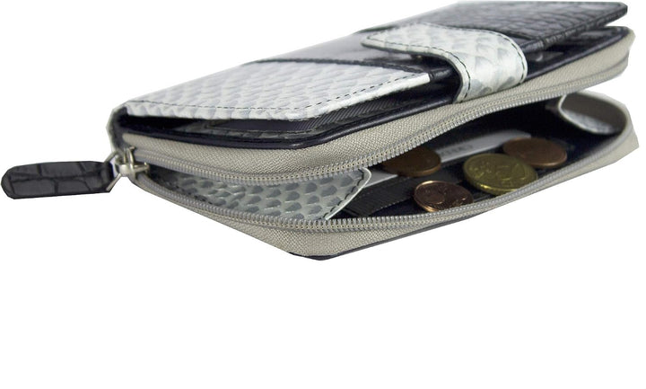 Sunsa Geldbörse. Damen Geldbeutel mit RFID Schutz. Leder Portemonnaie. Grosser Brieftasche mit viele