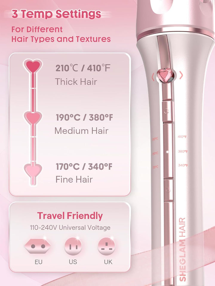 SHEGLAM Cupid's Charm One-Touch Automatisches Lockenstab Schnellaufheizend Selbstrotierender Lockenw