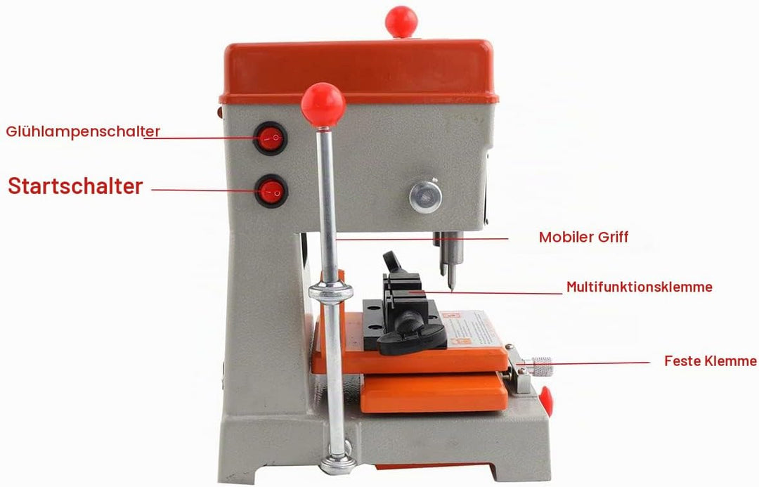 CDZHLTG Schlüsselkopiermaschine, 120W Professionelle Universal Schlüsselfräsmaschine Säulenbohrmasch