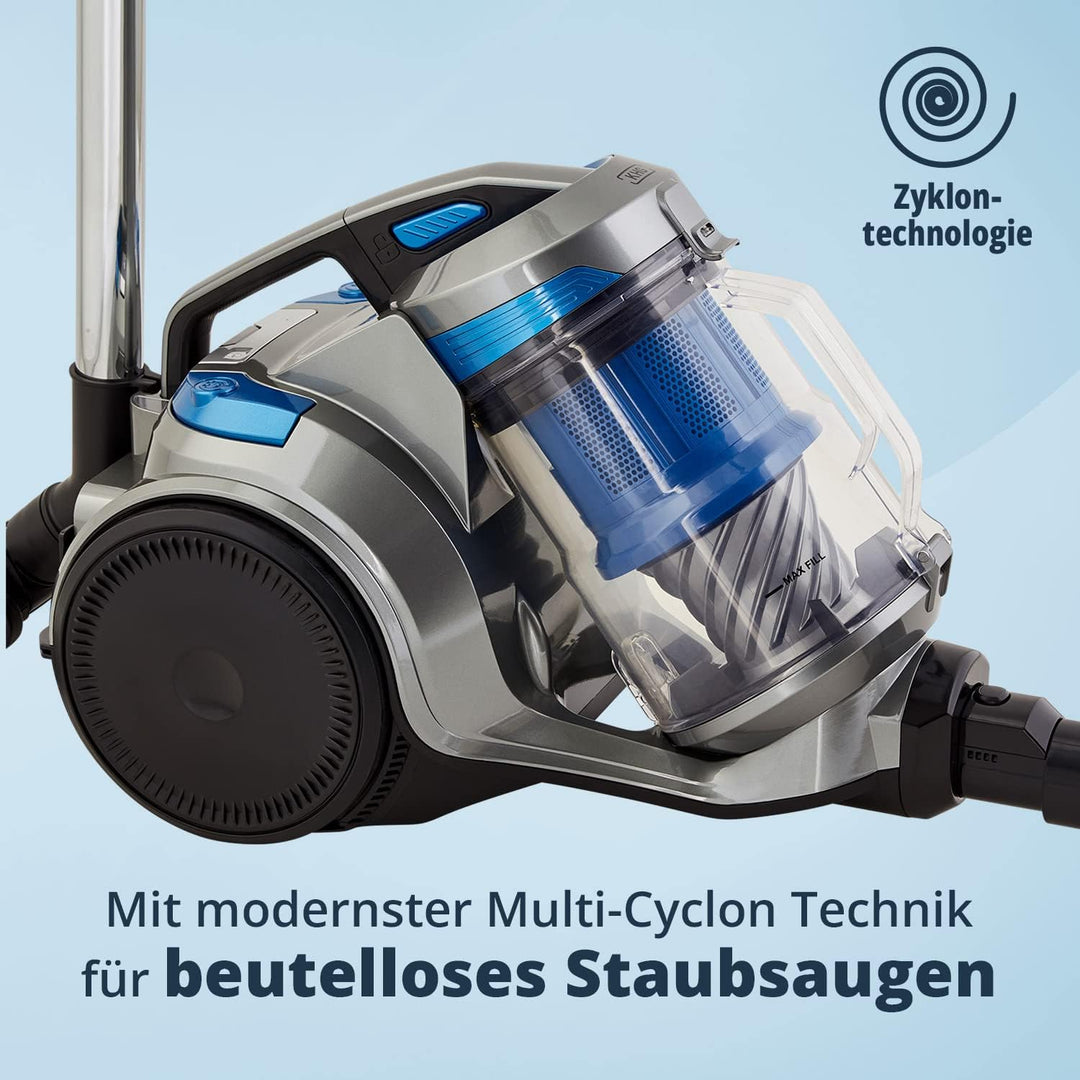 KHG Staubsauger BS-703OT in silberfarben/schwarz mit 700W, 3L Staubbehälter, Multi-Cyclon Technik, H