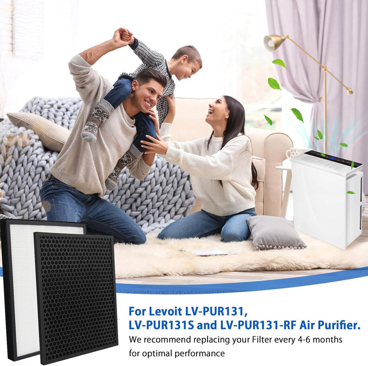 Ersatzfilter für Levoit Luftreiniger LV-PUR131 & LV-PUR131S - Effizient HEPA-Kombifilter & Aktivkohl