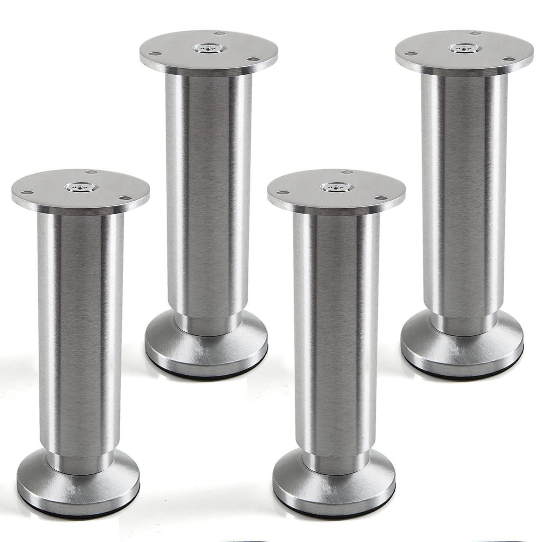 4er Set Möbelfüsse Alpha verstellbar Bettfüsse Alu gebürstet, belastbar bis 250 Kg, Höhe: 150 mm von