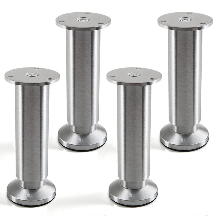 4er Set Möbelfüsse Alpha verstellbar Bettfüsse Alu gebürstet, belastbar bis 250 Kg, Höhe: 150 mm von