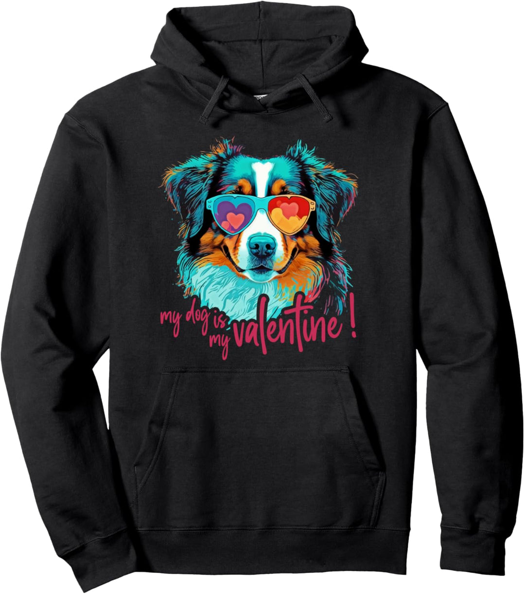 Australienshepherdhund - Hundeliebe zum Valentinstag Pullover Hoodie