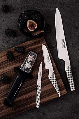 Global G-91/BW Minosharp Messerschärfer, Keramik, 2-stufig, 2,1, Edelstahl, Edelstahl