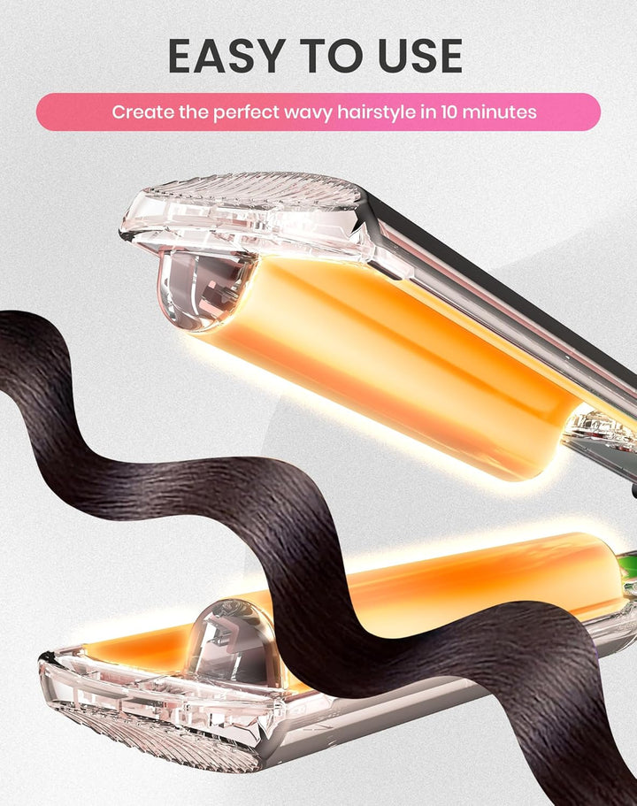 UKLISS Welleneisen - Mini Welleneisen für Haare, Reisegrösse Beach Waves Lockenstab, Mermaid Hair Wa
