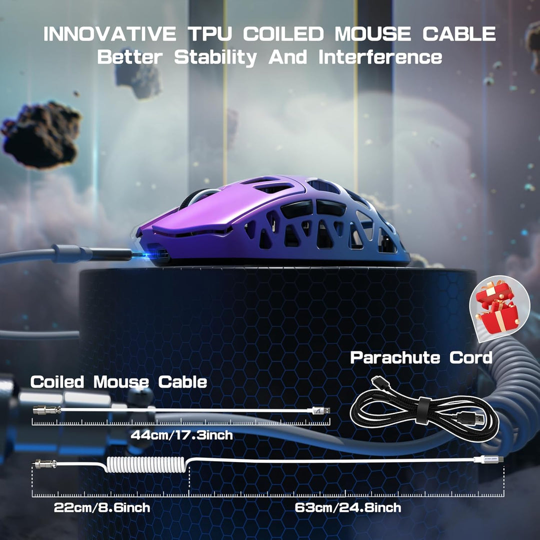 ATTACK SHARK R3PRO 46g Superlight Magnesiumlegierung Maus, 8000Hz Kabellose Abfragerate, 26000 DPI,