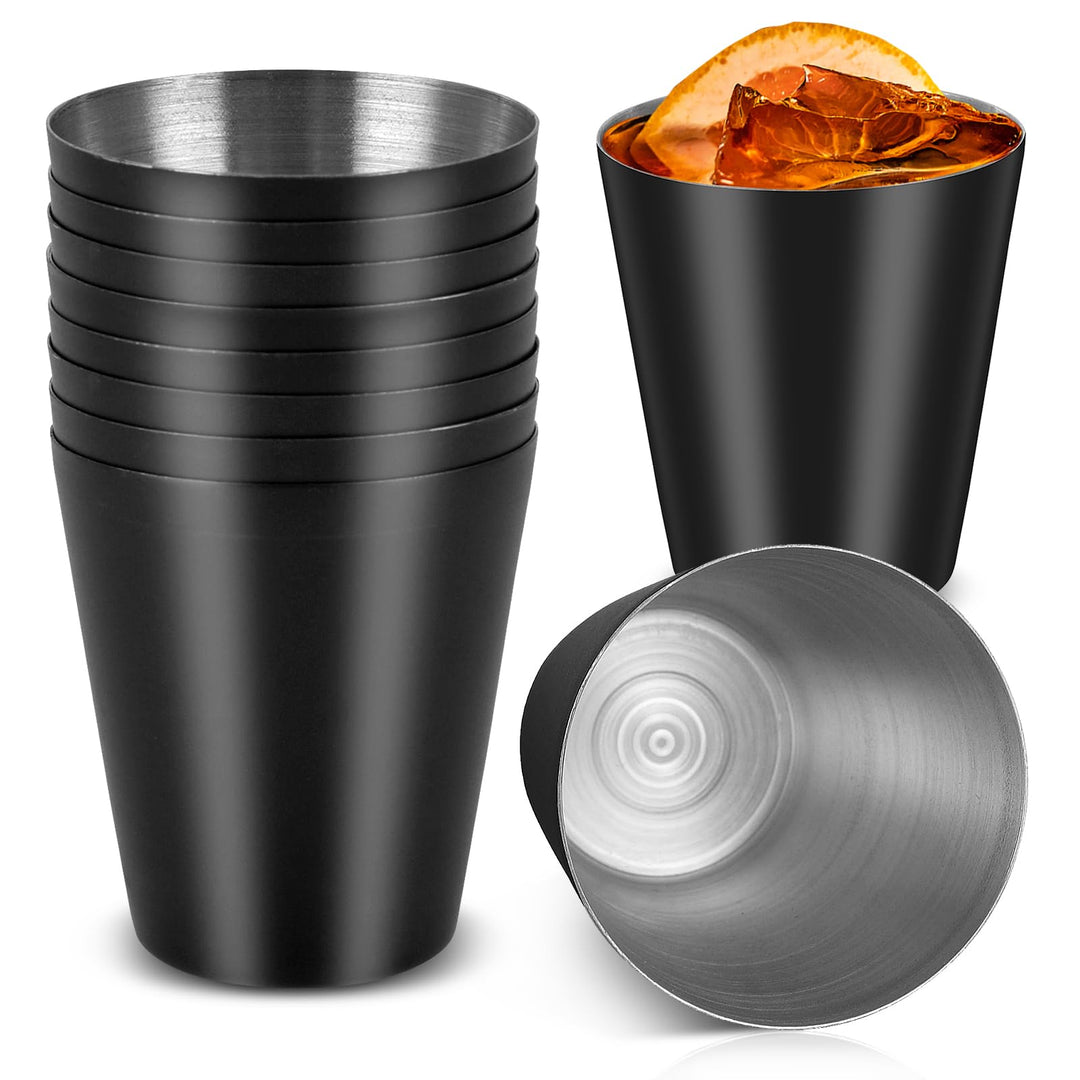 12 Stück 30ml Shot Becher schnapsglas Schnapsbecher Edelstahl Schnapsgläser Set Schwarz Flachmann Tr