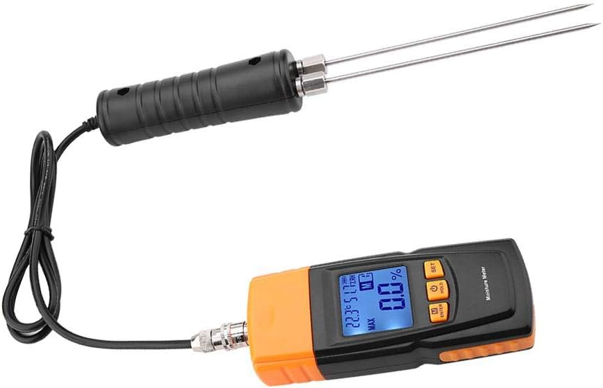 Digitales Holzfeuchtemessgerät mit Langer Sonde, GM620 Handheld Feuchtigkeitsmessgerät Hackschnitzel