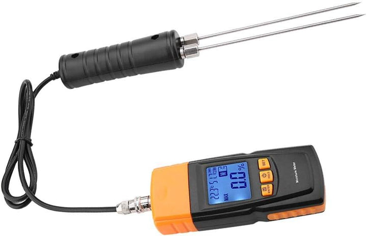 Digitales Holzfeuchtemessgerät mit Langer Sonde, GM620 Handheld Feuchtigkeitsmessgerät Hackschnitzel