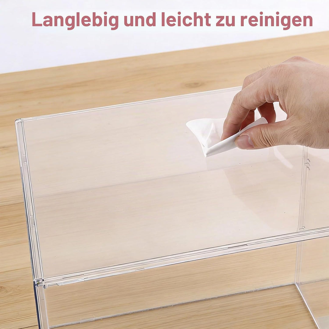 Babyflasche Organizer, 3-Etagen Klar Acryl Lagerung Box mit 2 Entfernbar Trennwände &amp; Magnet Tür Gro