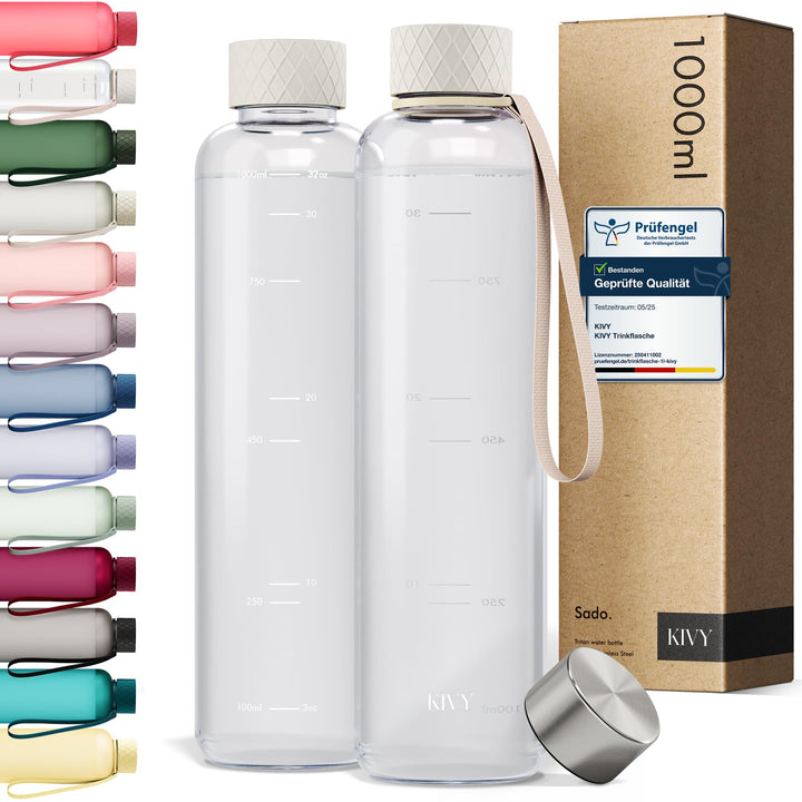 KIVY Trinkflasche Tritan (2. Generation) Bruchsicher, Federleicht - Trinkflasche Gym Flasche - Sport