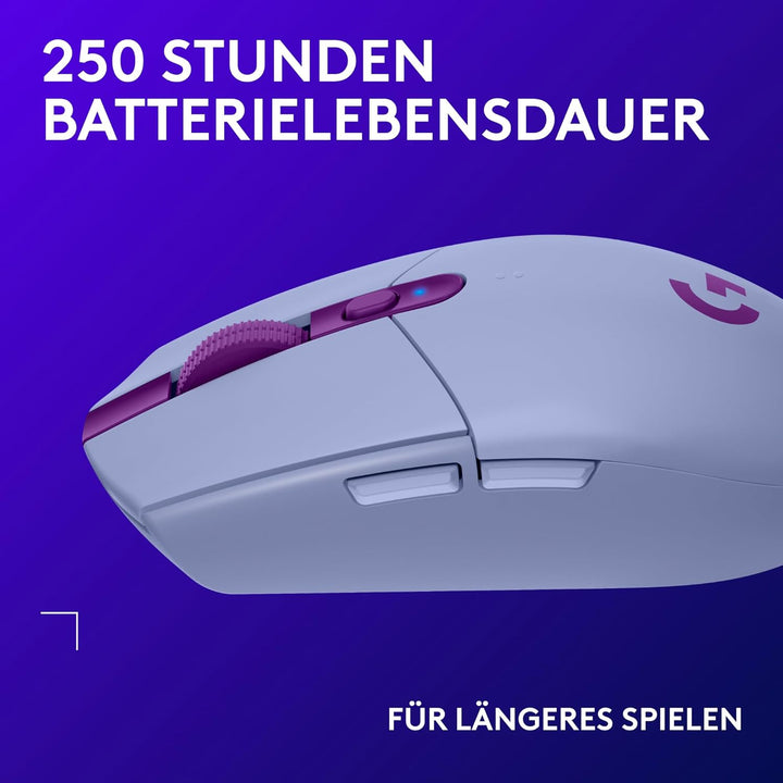 Logitech G305 LIGHTSPEED kabellose Gaming-Maus mit HERO 12K DPI Sensor, Wireless Verbindung, 6 progr