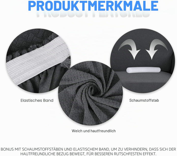 MAXIJIN Creative Jacquard Couchbezüge für 2-Sitzer, Super Stretch rutschfeste Liebessitz Sofabezug f