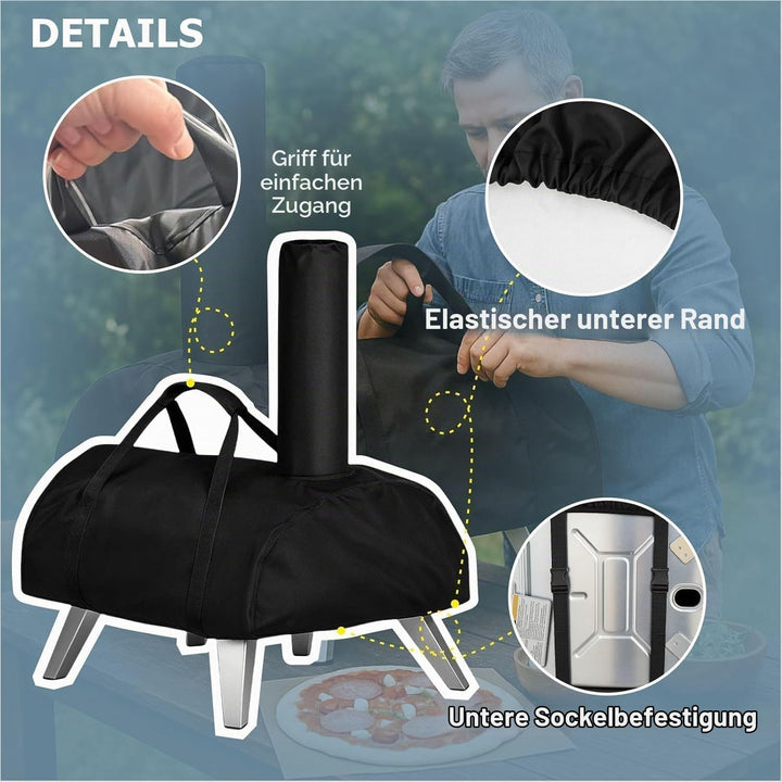 Pizzaofen Abdeckung für Ooni karu 12, 420D Wasserdicht Pizzaofen Tragetasche Oxford-Stoff Pizzaofen