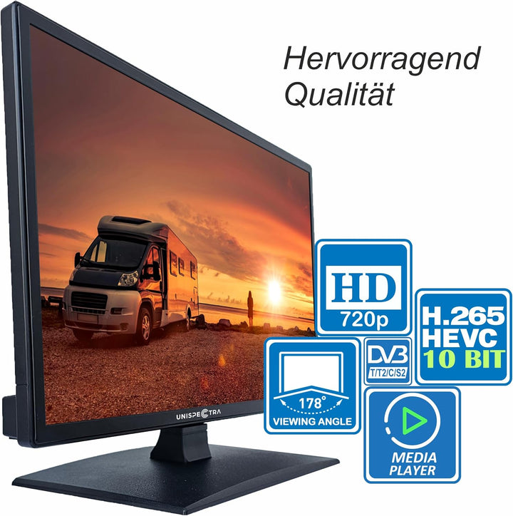 Unispectra ® 19“ Smart TV (webOS) HDR 230V 24V Triple Tuner: Satellit, Antenne, Kabel TV, Magic Remo