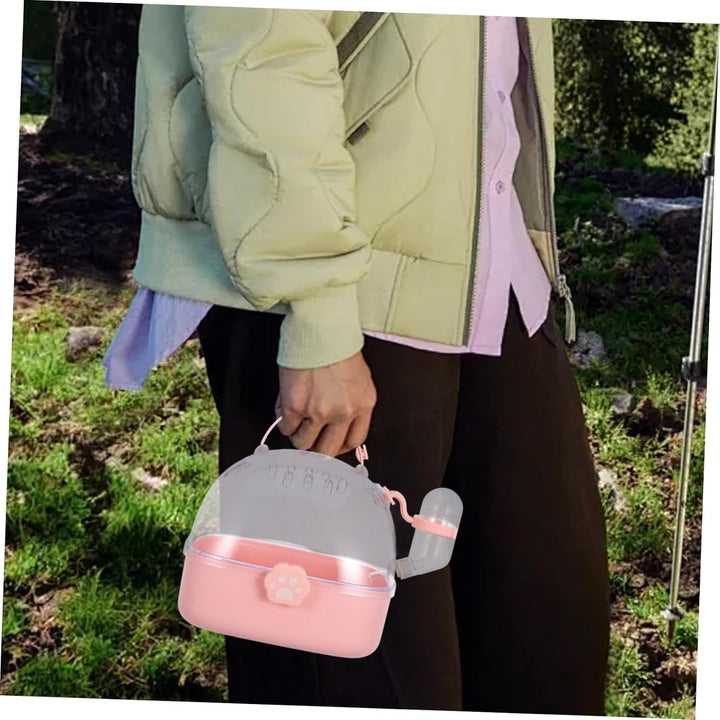 Toyvian Hamsterkäfig Tragbar Für Reisen Transportbox Aus Abs-Material Mit Wasserflasche Kleiner Käfi