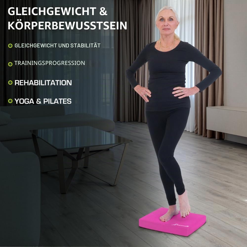 ProsourceFit Übung Balance Pad - Rutschfeste gepolsterte Schaumstoffmatte & Knieschoner für Fitness