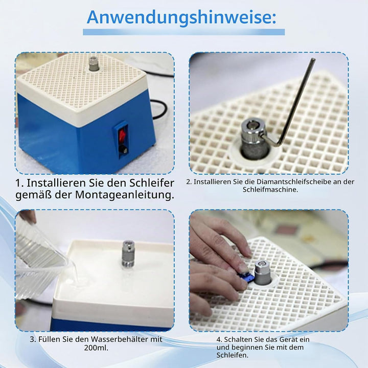 Glasschleifer 65W, 4200R/Min Tragbare Buntglasmühle 220V Mini Schleifwerkzeug Glasmalerei Schleifmas