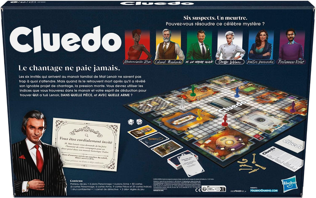 Hasbro Gaming Cluedo Familienspiel für 2 bis 6 Spieler, ab 8 Jahren