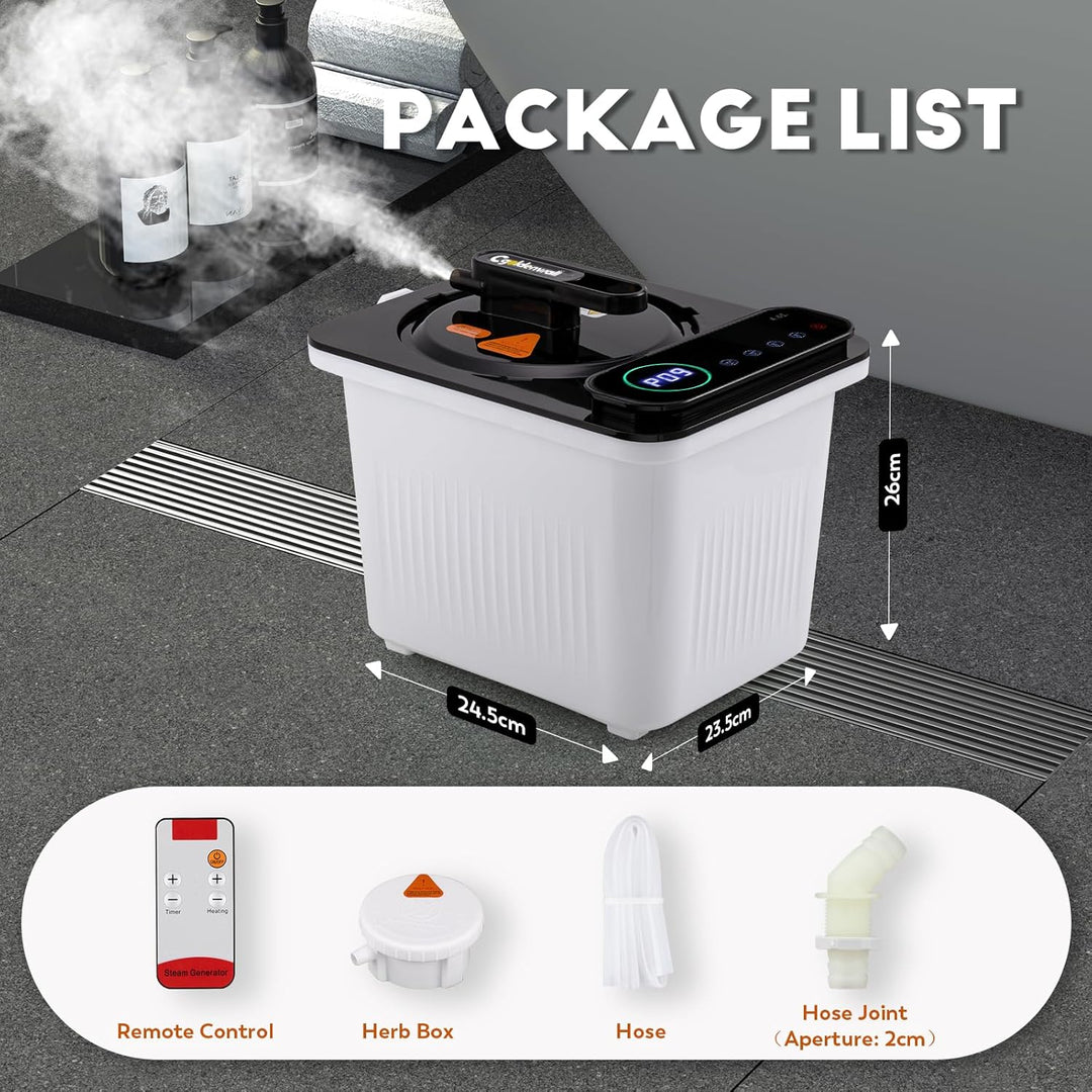 CGOLDENWALL Tragbare Dampfsauna Dampfgenerator 3L, Heimsauna Mini Dampfer mit Fernbedienung, Touchsc