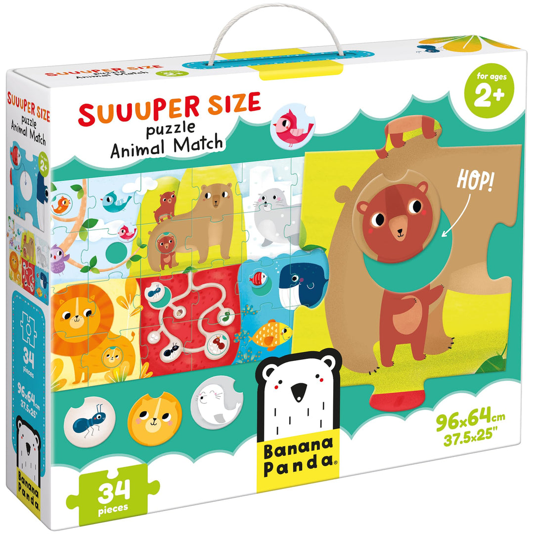 Banana Panda Suuuper Size Puzzle Animal Match - Riesenpuzzle & Zuordnungsaktivität für Kinder ab 2 J