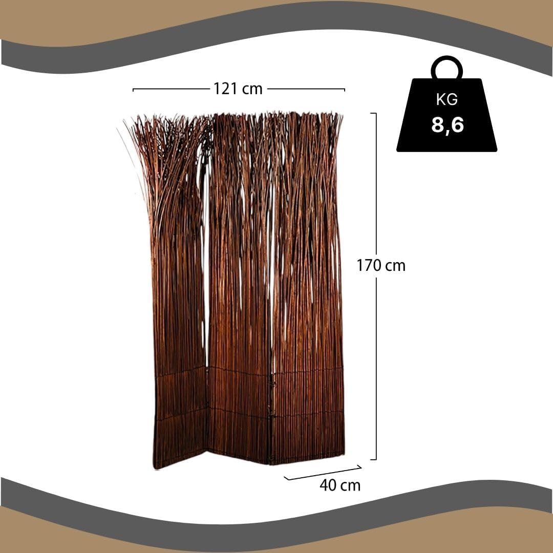 Design RAUMTEILER Nature | 160x120 cm (LxB), Weidenholz, braun | Raumtrenner, Trennwand, Paravent, B