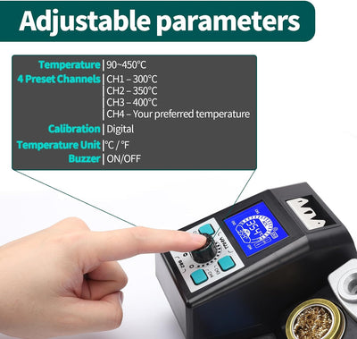 YIHUA 982 Präzisions-Lötstation Kit mit digitalem LCD-Display, kompatibel mit Lötspitzen C245-Kartus