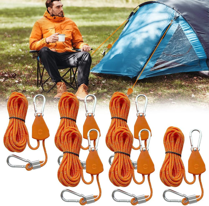 6 Stück 4M Reflektierend Abspannseile Seil, Abspannseile mit Seilspanner, 4mm Leichte Abspannleine Z