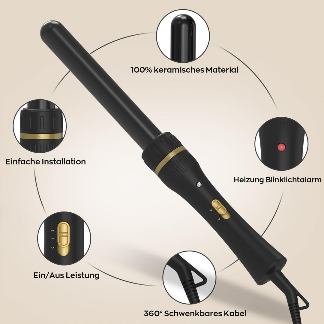 Welleneisen für Haare Keramik Set 6-in-1 Lockenstab mit Verschiedenen Aufsätzen Einstellbare 9-32mm