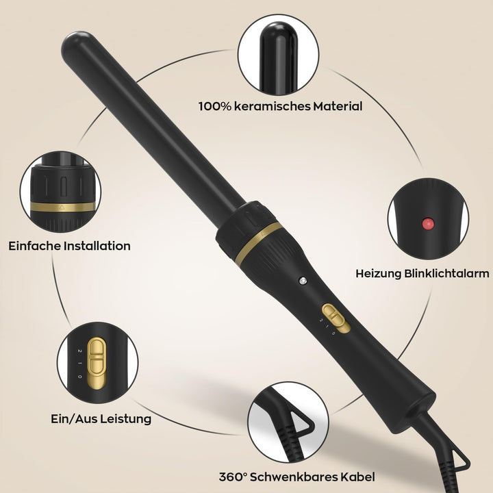 Welleneisen für Haare Keramik Set 6-in-1 Lockenstab mit Verschiedenen Aufsätzen Einstellbare 9-32mm