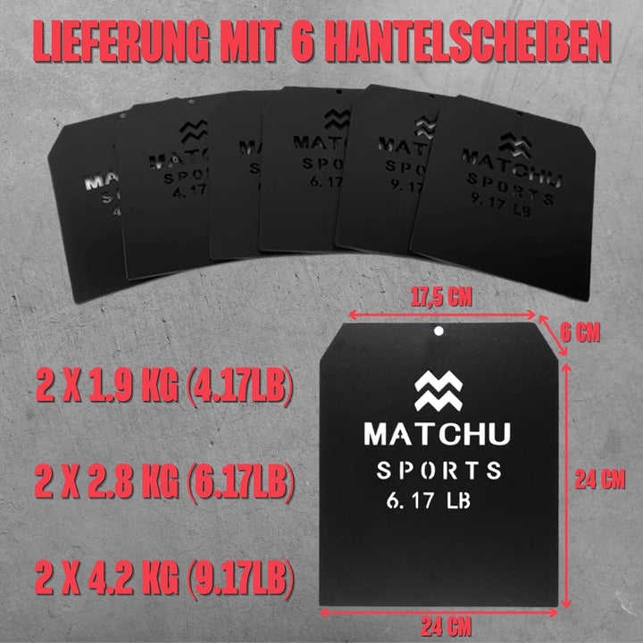 Matchu - Gewichtsweste - Weight Vest - Einstellbar bis zu 20 KG - Verstellbar mittels 30 Sandsäcken
