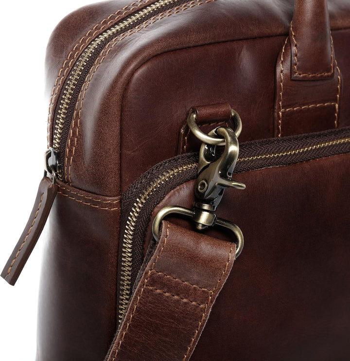 SID &amp; VAIN grosse Laptoptasche echt Leder - 15.4 Zoll Laptop Business-Tasche RYAN XL - Umhängetasche