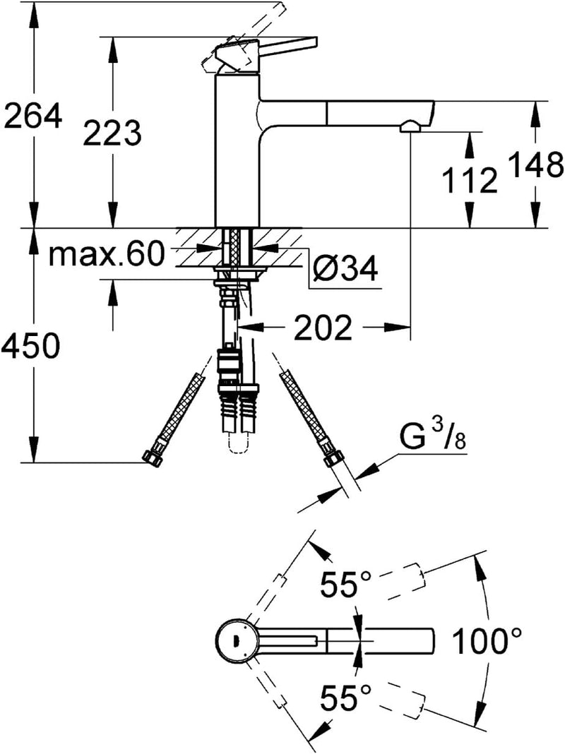 GROHE Concetto Küchenarmaturen - Einhand-Spültischbatterie (DN 15, mittelhoher Auslauf) chrom, 31129