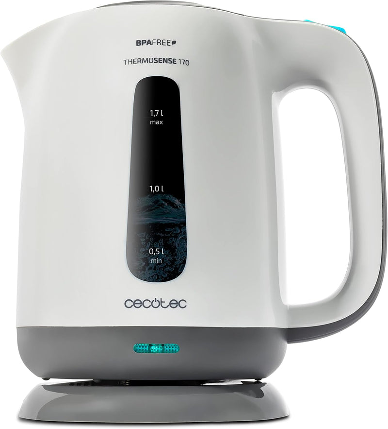 Cecotec Wasserkocher ThermoSense 170, 1,7 Liter Fassungsvermögen, BPA-frei, Abnehmbarer Kalkfilter u