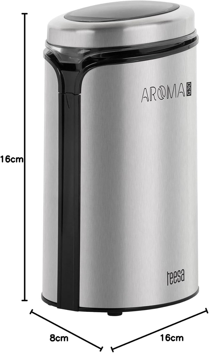 Teesa TSA4004 AROMA G30 Kaffeemühle, Schlagmesser, Edelstahl