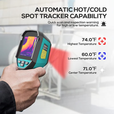 MiLESEEY Wärmebildkamera TR120E Handheld Thermokamera 3,5 Zoll LCD-Anzeige,Wiederaufladbar,6 Palette